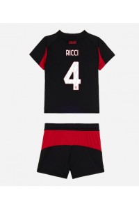Fotbalové Dres AC Milan Samuele Ricci #4 Dětské Domácí Oblečení 2025-26 Krátký Rukáv (+ trenýrky)